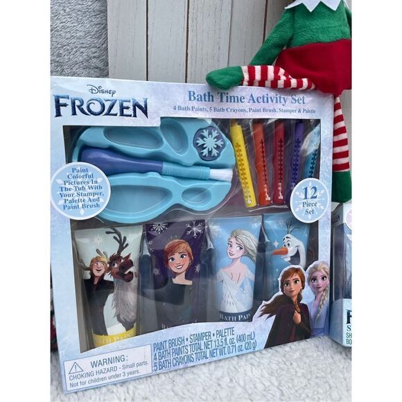 Disney Frozen Bath Time Activity Set And Soap Scrub Set w/ Elf Plushie - Picture 2 of 8